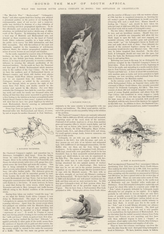 Rund um die Karte von Südafrika von Charles Auguste Loye