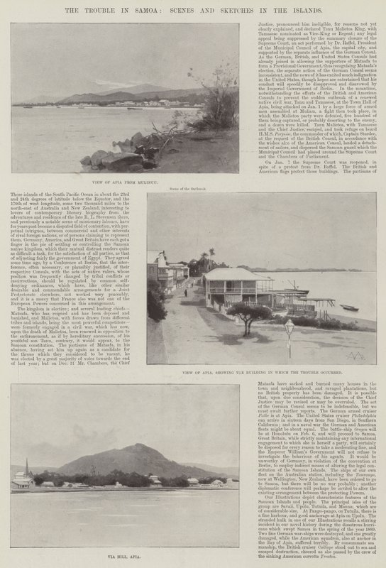 Die Unruhen in Samoa, Szenen und Skizzen auf den Inseln von Charles Auguste Loye