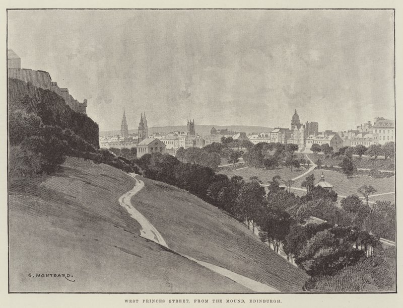 West Princes Street, vom Mound, Edinburgh von Charles Auguste Loye
