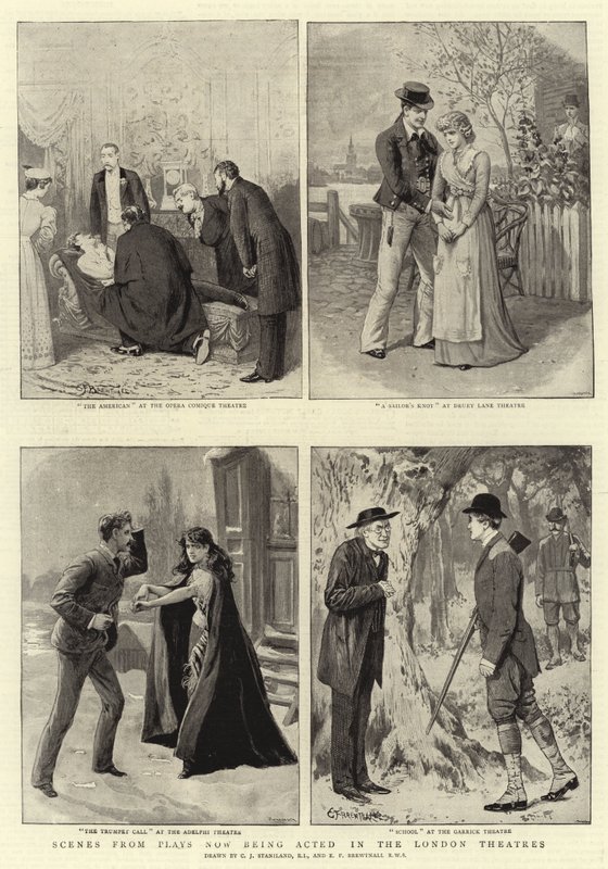 Szenen aus Stücken, die derzeit in den Londoner Theatern aufgeführt werden von Charles J. Staniland