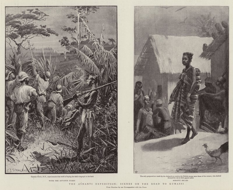 Die Ashanti-Expedition, Szenen auf dem Weg nach Kumassi von Charles J. Staniland
