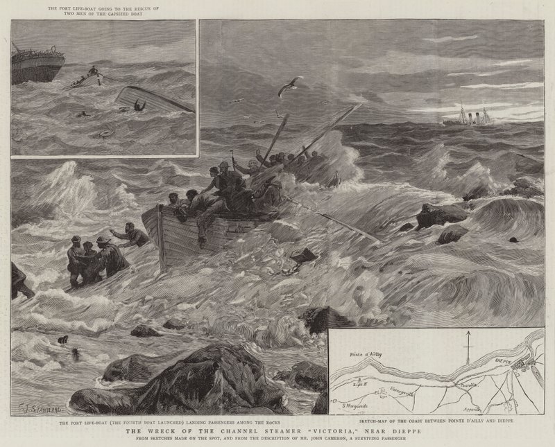 Das Wrack des Kanal-Dampfers Victoria in der Nähe von Dieppe von Charles J. Staniland