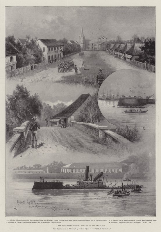 Die Philippinenkrise, Szenen des Konflikts von Charles John de Lacy