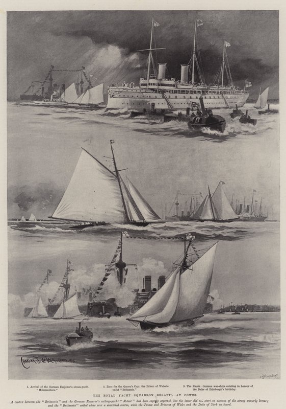 Die Regatta des Royal Yacht Squadron in Cowes von Charles John de Lacy