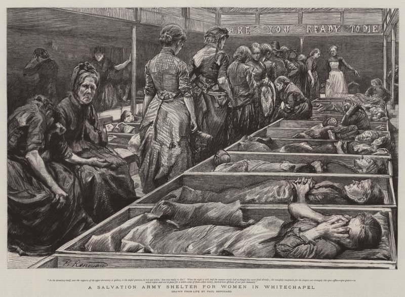 Ein Heilsarmeeschutzraum für Frauen in Whitechapel von Charles Paul Renouard