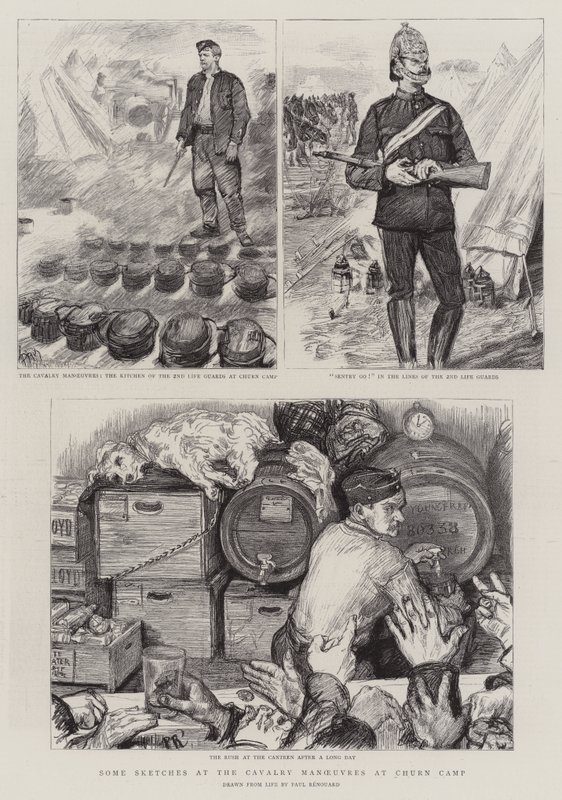 Einige Skizzen bei den Kavalleriemanövern im Churn Camp von Charles Paul Renouard