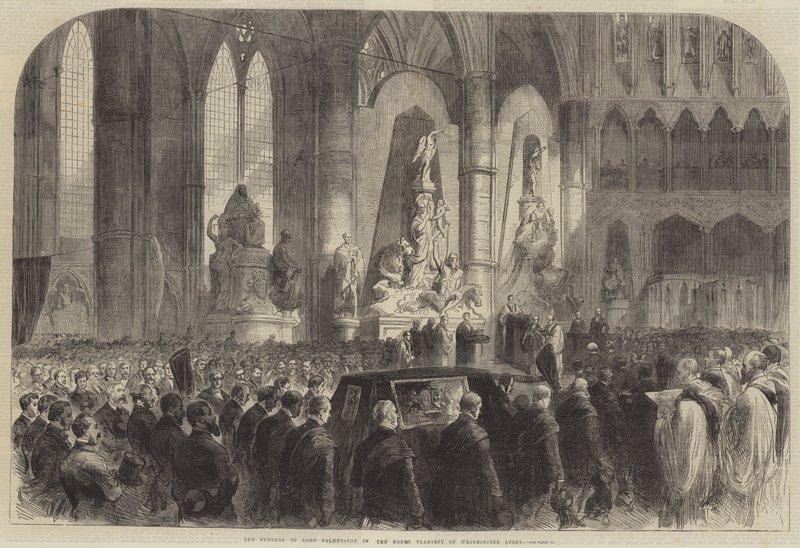 Das Begräbnis von Lord Palmerston im Nordquerschiff der Westminster Abbey von Sir John Charles Robinson