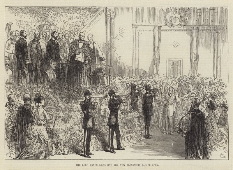 Der Oberbürgermeister erklärt den neuen Alexandra-Palast für eröffnet von Sir John Charles Robinson