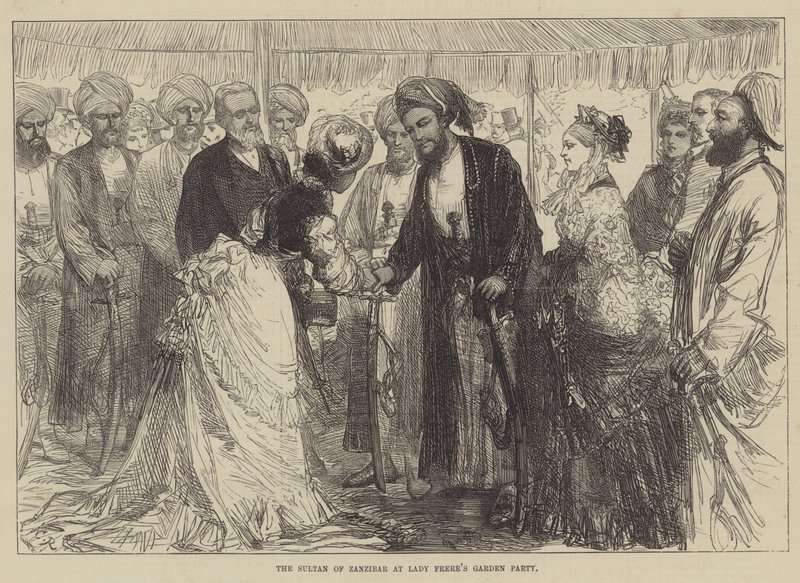 Der Sultan von Sansibar auf Lady Freres Gartenparty von Sir John Charles Robinson