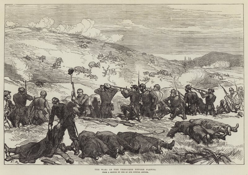 Der Krieg, in den Schützengräben vor Plewna von Sir John Charles Robinson