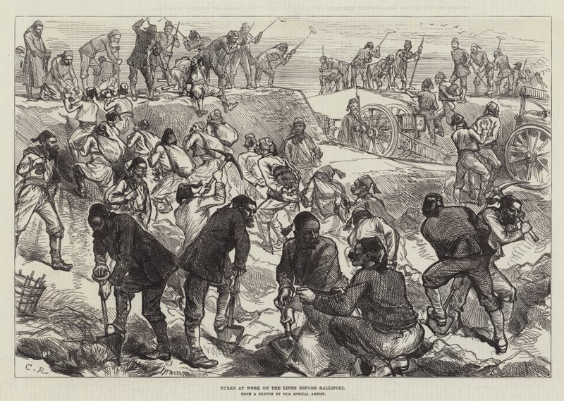 Türken bei der Arbeit an den Linien vor Gallipoli von Sir John Charles Robinson