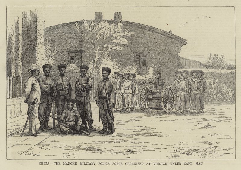China, die Mandschu-Militärpolizei, organisiert in Yingtzu unter Captain Man von Charles Trevor Garland