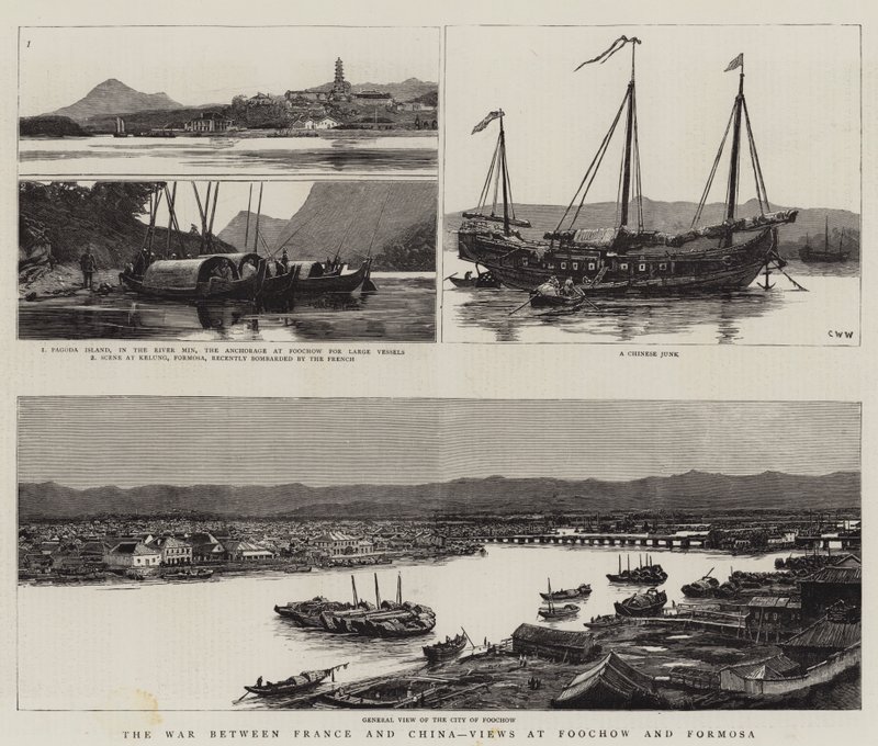 Der Krieg zwischen Frankreich und China, Ansichten in Foochow und Formosa von Charles William Wyllie