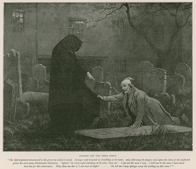 Illustration zu A Christmas Carol von Charles Dickens (Lithographie) von Charles (after) Green