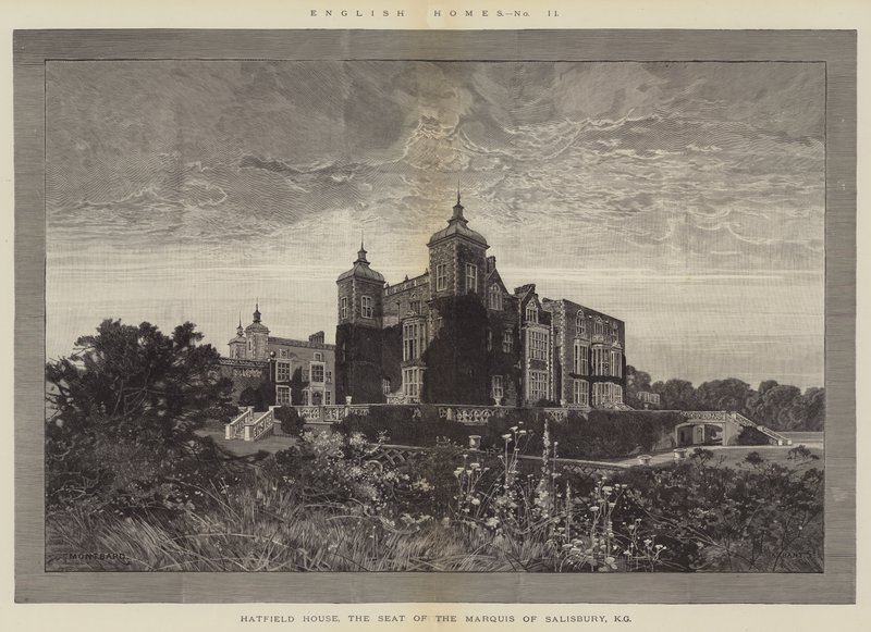 Englische Häuser, Hatfield House, der Sitz des Marquis von Salisbury, KG von Charles Auguste Loye