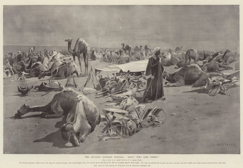 Der Vormarsch nach Dongola, Halt! Wer da? von Charles Auguste Loye