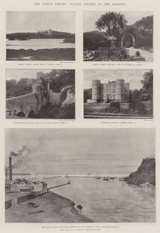 Die Kreuzfahrt des Königs, besuchte Orte von Seiner Majestät von Charles Auguste Loye