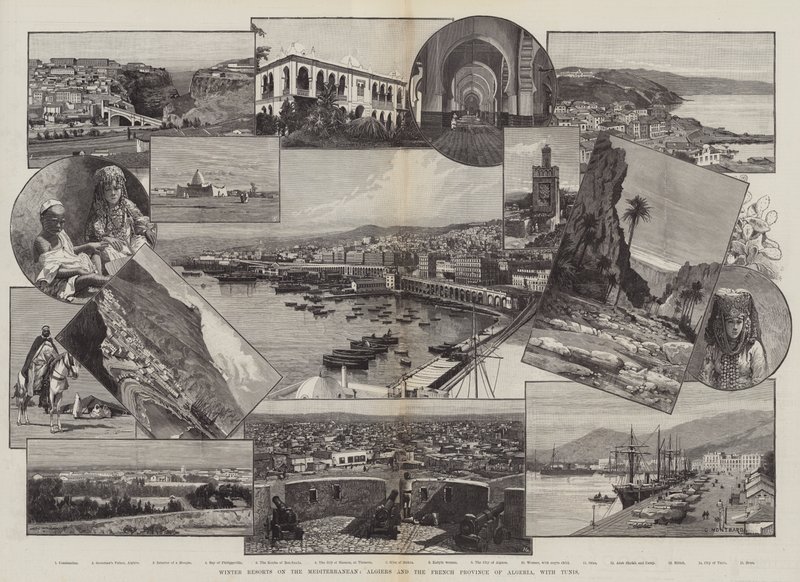 Winterresorts am Mittelmeer, Algier und die französische Provinz Algerien, mit Tunis von Charles Auguste Loye