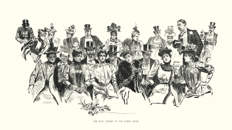 Das wahre Exponat auf der Pferdeschau (Lithographie) von Charles Dana Gibson