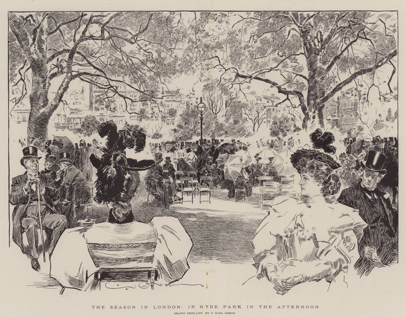 Die Saison in London, am Nachmittag im Hyde Park von Charles Dana Gibson