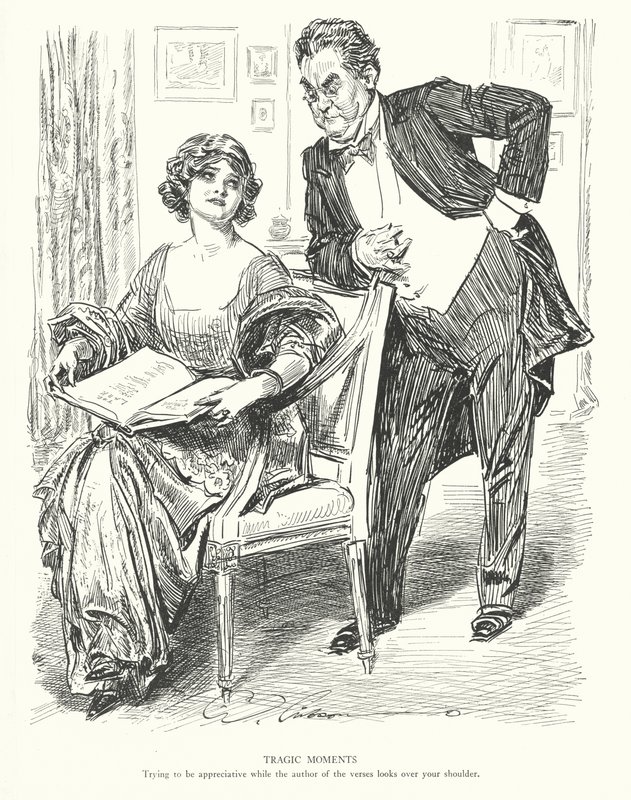 Tragische Momente, versuchen dankbar zu sein, während der Autor der Verse über Ihre Schulter schaut von Charles Dana Gibson