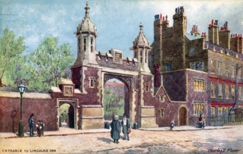Eingang, Lincolns Inn, London von Charles Edwin Flower