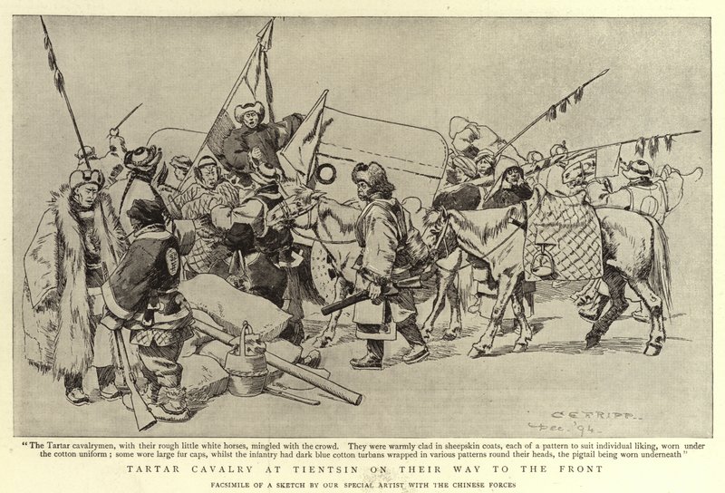Tartarische Kavallerie in Tientsin auf dem Weg zur Front von Charles Edwin Fripp