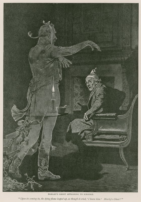 Illustration für Eine Weihnachtsgeschichte von Charles Dickens von Charles Green