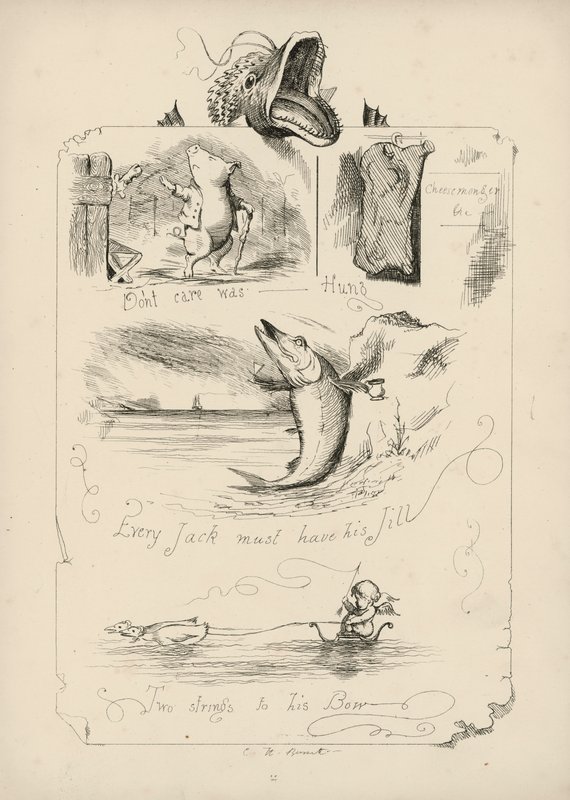 Seite aus Sprichwörter mit Bildern von Charles H Bennett von Charles Henry (after) Bennett