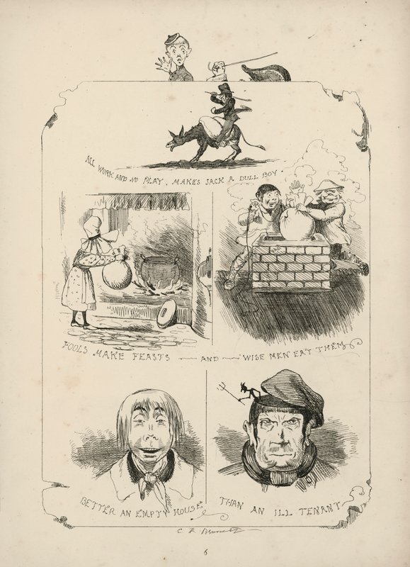 Seite aus Sprüche mit Bildern von Charles H Bennett von Charles Henry (after) Bennett