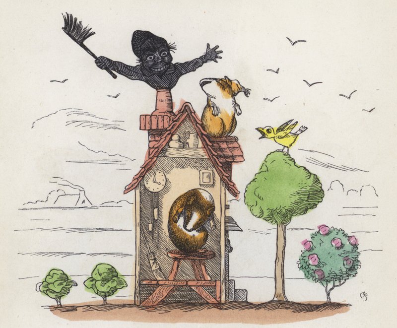 Das dumme Meerschweinchen (farbige Gravur) von Charles Henry (after) Bennett