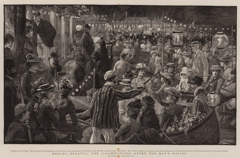 Henley Regatta, die Beleuchtung nach dem Tagesrennen von Charles J. Staniland