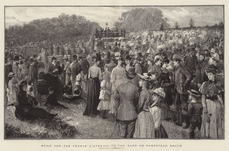 Musik für das Volk, das der Band auf Hampstead Heath zuhört von Charles J. Staniland