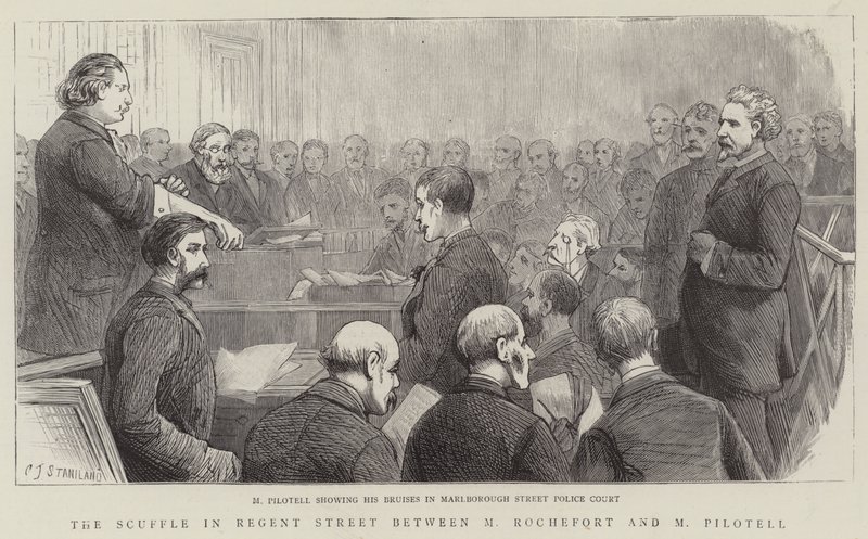 Die Schlägerei in der Regent Street zwischen M. Rochefort und M. Pilotell von Charles J. Staniland