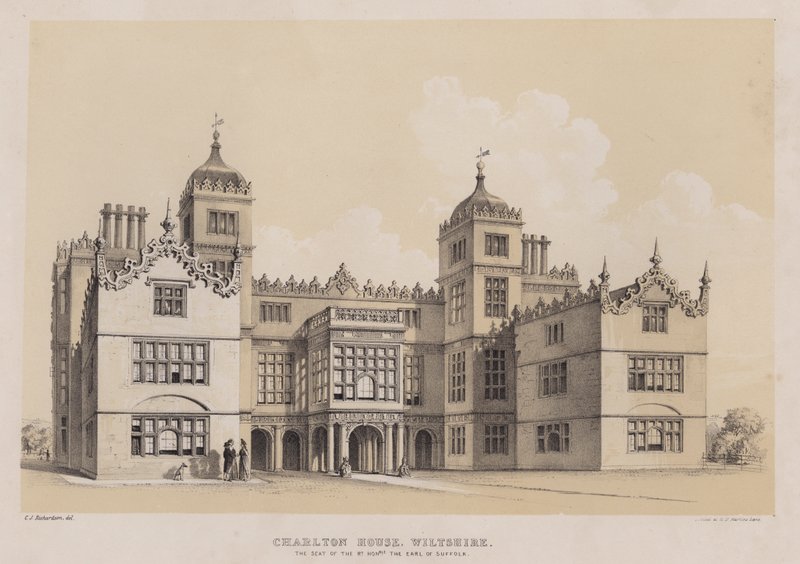 Charlton House, Wiltshire, der Sitz des hochverehrten Earl of Suffolk von Charles James Richardson
