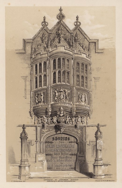 Frontispiz für Old English Mansions, Dritte Serie, von C J Richardson von Charles James Richardson