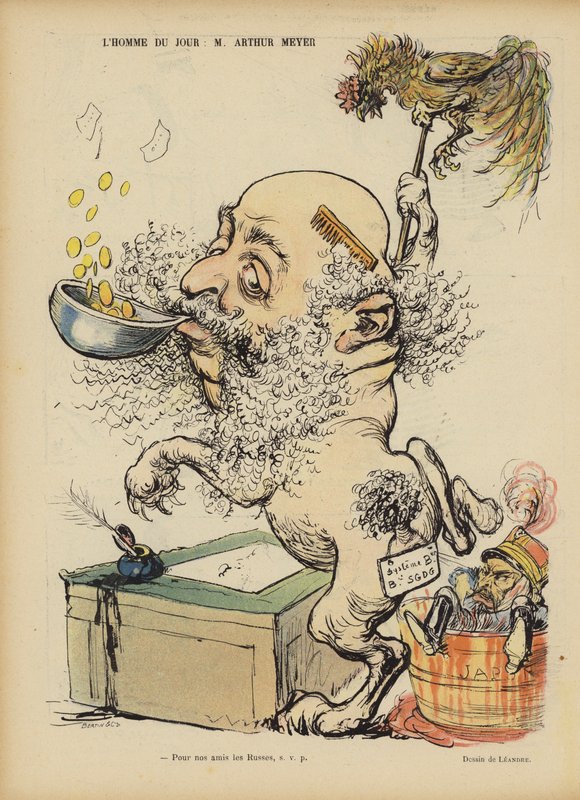 Karikatur des französischen Journalisten Arthur Meyer. Illustration für Le Rire von Charles Leandre