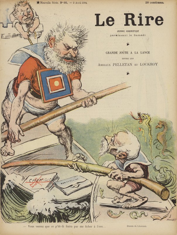 Karikatur der französischen Politiker Camille Pelletan und Edouard Lockroy. Illustration für Le Rire von Charles Leandre