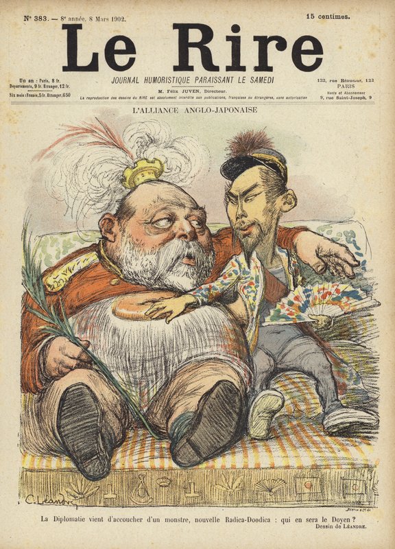Die Anglo-Japanische Allianz, Illustration für Le Rire von Charles Leandre