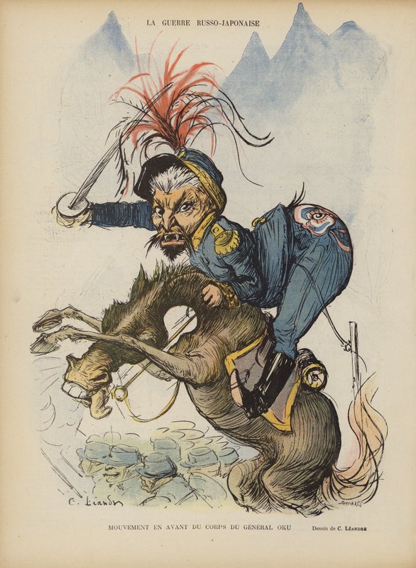 Der Russisch-Japanische Krieg. Illustration für Le Rire von Charles Leandre