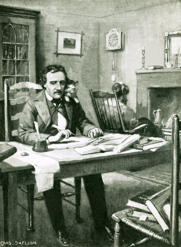 Poe bei der Arbeit unter Catalinas Auge von Charles Mills Sheldon