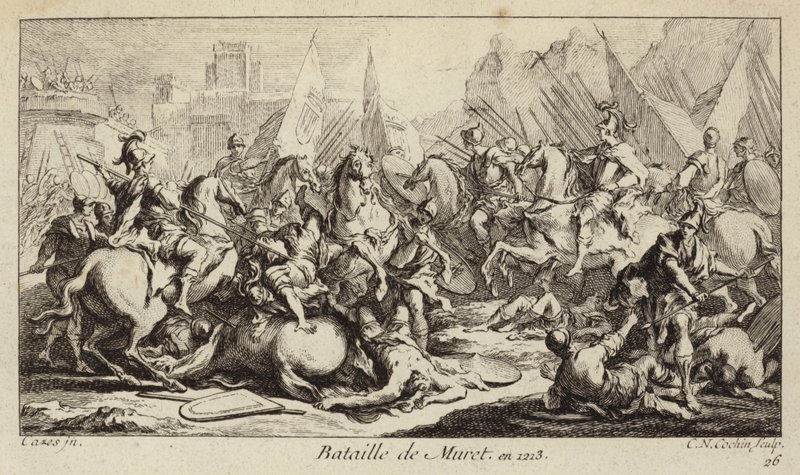 Schlacht von Muret, Frankreich, Albigenserkreuzzug von Charles Nicolas II Cochin