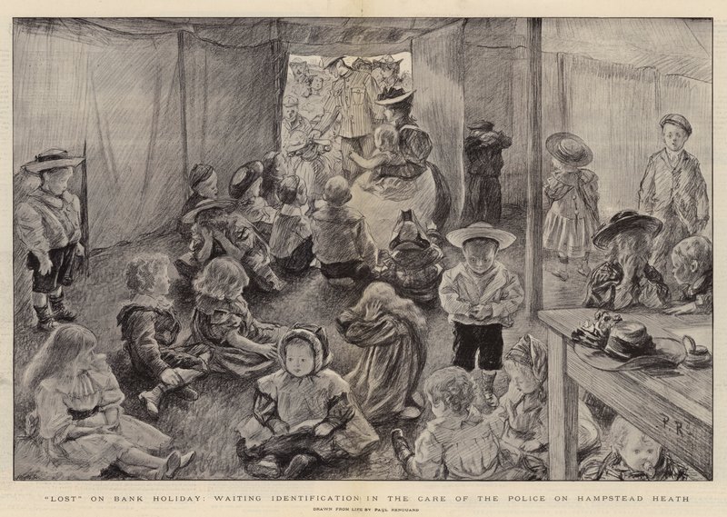 Verloren am Feiertag, warten auf Identifikation in der Obhut der Polizei auf Hampstead Heath von Charles Paul Renouard