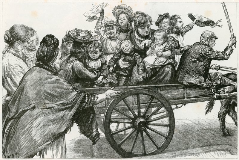 Auf nach Epping Forest: Eine Studie eines Coster und einer Familienfeier am Whitmonday von Charles Paul Renouard
