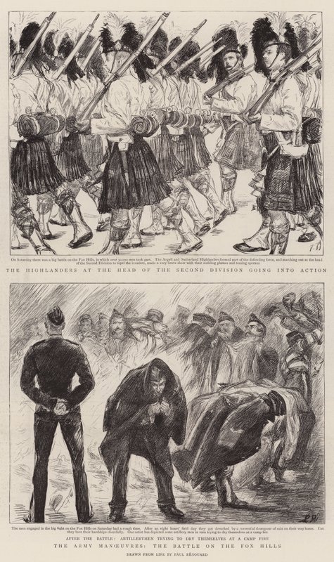 Die Armeemanöver, die Schlacht auf den Fox Hills von Charles Paul Renouard