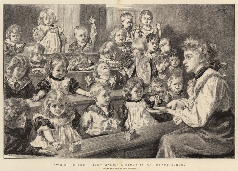 Welche ist deine rechte Hand, eine Studie in einer Vorschule von Charles Paul Renouard