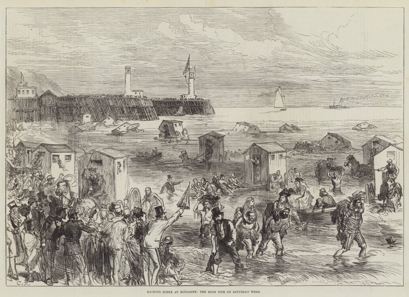 Badeszene in Boulogne, die Flut am Samstag von Sir John Charles Robinson