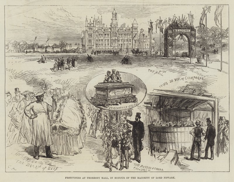 Festlichkeiten in Thoresby Hall zu Ehren der Volljährigkeit von Lord Newark von Sir John Charles Robinson