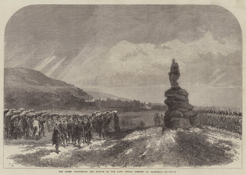 Die Königin enthüllt die Statue des verstorbenen Prinzgemahls in Balmoral von Sir John Charles Robinson