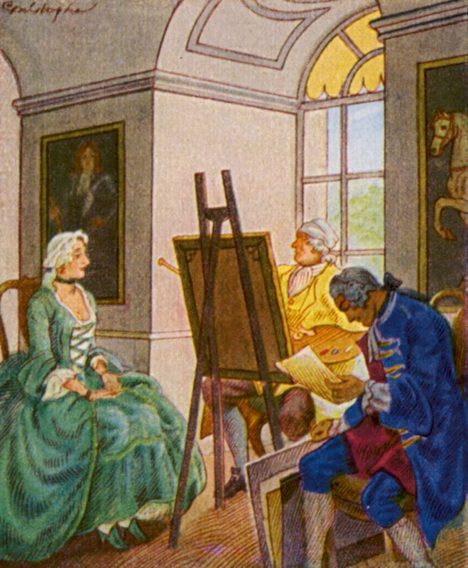 Portratsitzung im Schloss von Christophe (1856 1945)
